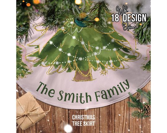 Personalized Buffalo Plaid Christmas Tree Skirt