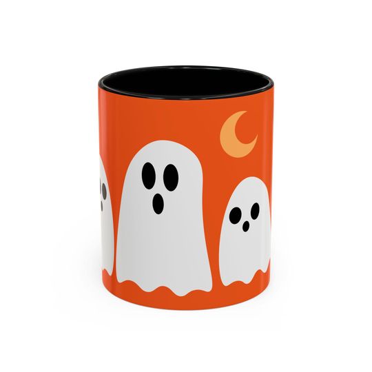Ghostly Halloween Coffee Mug, Cute Pumpkin Spice Mug, Spooky Drinkware, Autumn Gift, Halloween Decor, 11oz, 15oz