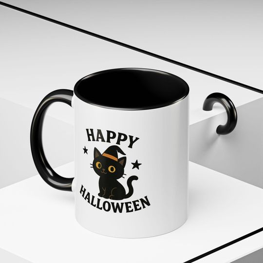 Discover Halloween Accent Coffee Mug for Spooky Vibes, Perfect for Gifting, Home Decor, Coffee Lover, Tea Drinkers, Halloween Celebrations