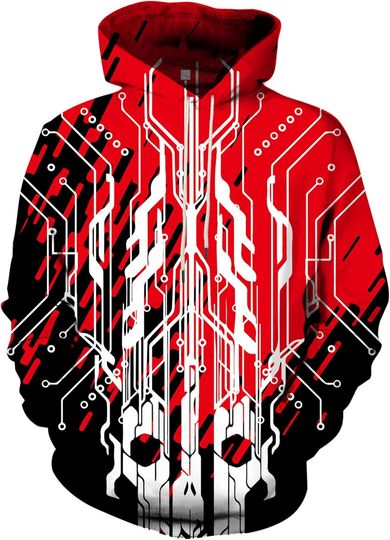 Discover Asylvain Unisex Graphic Hoodies 3D Cool Design Print Colorful Hooded Sweatshirt for Men and Women
