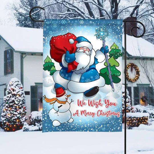 Discover Santa Claus Merry Christmas Flag, Santa Welcome Flag, Vintage Santa Xmas Flag