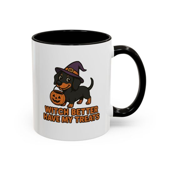 Discover Colorful Halloween Dog Mugs - Happy Halloweenie Coffee Mugs, Pet Lover Gifts, Fall Decor, Cute Puppy Mug, Fun Halloween Gifts