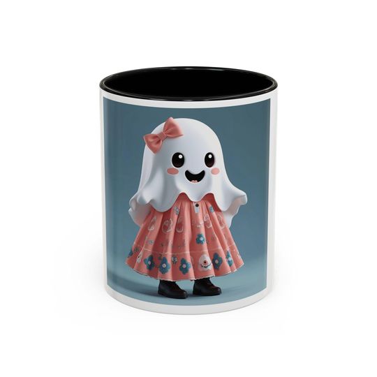 Discover Cute Ghost Coffee Mug, Whimsical Halloween Mug, Fun Gift for Kids & Adults, Spooky Decor, Tea Cup, Accent Mug