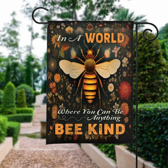 Discover Bee Hippie Peace Garden Flag, Be Kind Hippie Flag Decor, Hippie Flag