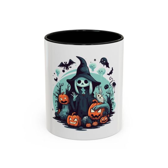 Discover Halloween Accent Mug, Spooky Witch Decor, Pumpkin Coffee Cup, Fall Drinkware, Halloween Gifts, Halloween-Themed Kitchen Mug, Halloween Home