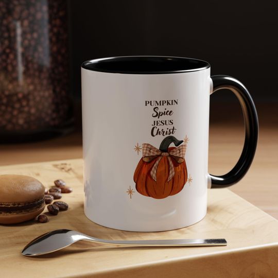 Discover Pumpkin Spice Jesus Christ Mug, Fall Coffee Cup, Halloween Gift, Autumn Decor, Inspirational Drinkware