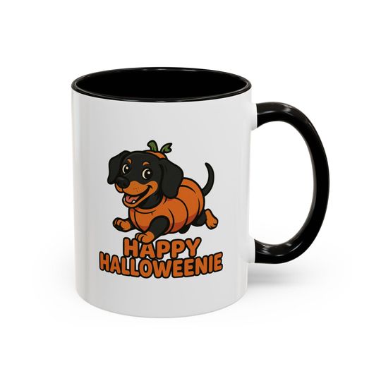 Discover Colorful Halloween Dog Mugs - Happy Halloweenie Coffee Mugs, Pet Lover Gifts, Fall Decor, Cute Puppy Mug, Fun Halloween Gifts