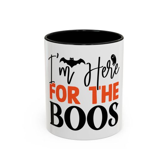 Discover Coffee Mug Halloween Accent, Coffee Mug I'm Here for the Boos, Spooky Gift, Seasonal Drinkware, Trick or Treat Essentials, Coffee Cup Fun