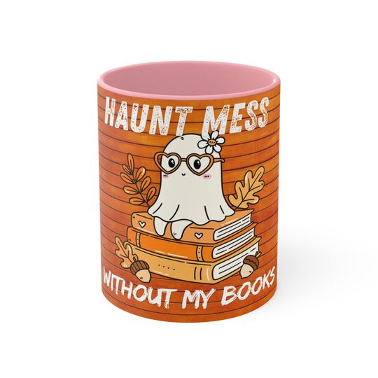Discover Cute Ghost Book Lover Mug, Fall Decor, Gift for Readers, Halloween Coffee Cup, Literary Enthusiast, Cozy Vibes
