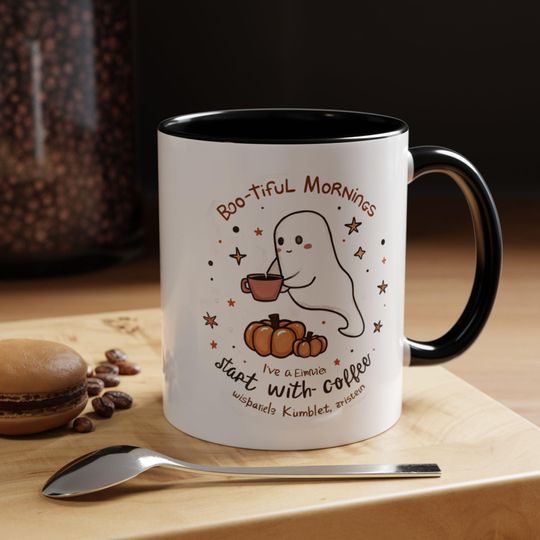 Discover Cute Ghost Coffee Mug, Fun Halloween Mug, Pumpkin Lover Gift, Cozy Coffee Tumbler, Boo-tiful Mornings Mug, Fall Aesthetic Drinkware