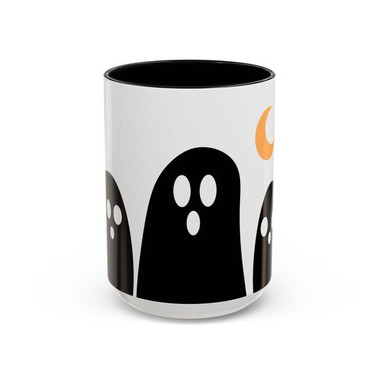 Discover Spooky Ghost Accent Coffee Mug - Fun Halloween Decor, Unique Gift for Ghost Lovers, Autumn Vibes, Perfect for Celebrations and Cozy Mornings