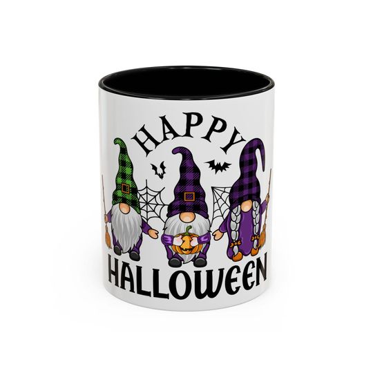 Coffee Mug Halloween Gnome, Halloween Festive Drinkware, Halloween Mug Witch Decor, Black Accent Mug, Autumn Gift, Spooky Season Mug