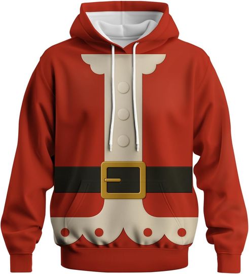 Discover Novelty Long Sleeve Hoodie Funny Fashion Santa Claus Costume Graphic Sweatshirts