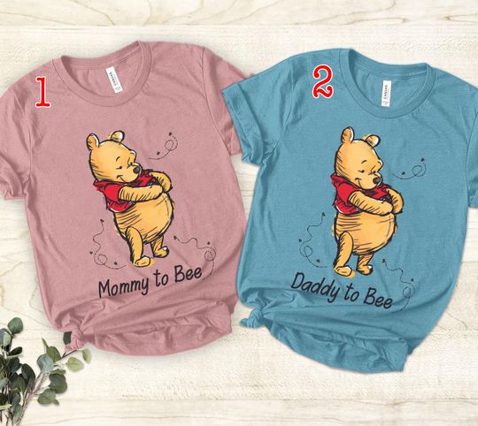 Winnie the Pooh Dad Mom Pregnancy Shirt, Disney Mommy to Be Shirt, Disney Daddy to Be Shirt, Disney Winnie the Pooh Baby Shower Mom Dad Tee