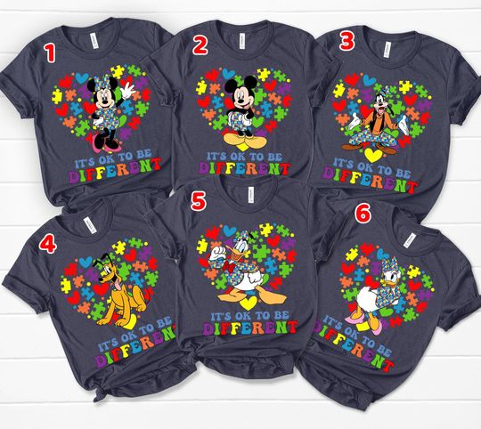Discover Autism Awareness Disney Mickey and Friends T-shirt, Women Kid Its Ok To Be Different Shirt, Autism Awareness Shirt, Autism Toddler Shirt