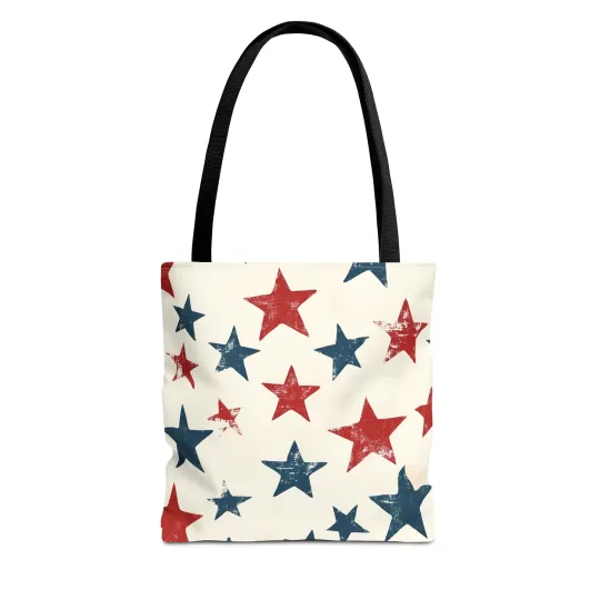 Discover Patriotic Star Tote Bag, Everyday Shopper, Independence Day Accessory