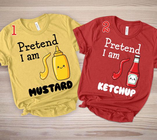 Discover Condiments Group Costume, Couples Matching Shirt, Personalized Halloween Shirts, Ketchup and Mustard Shirt, Family Costume, Pickle Costume