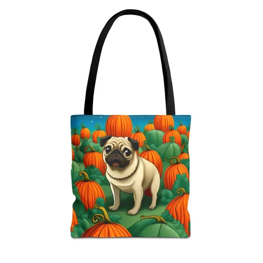 Discover Halloween Pug and Pumpkin Tote Bag