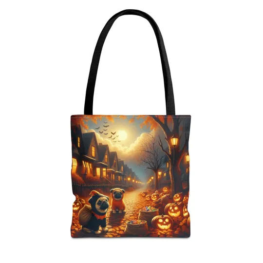 Discover Pugs and Halloween Tote Bag