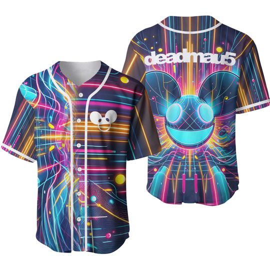 Deadmau5-neon colors rave PRINTED baseball jersey for edm festivals