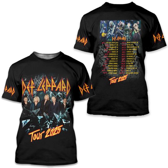 Def Leppard Tour 2025 Unisex 3D T-Shirt for Men and Women All Sizes