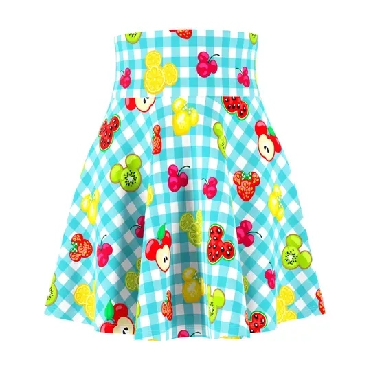 Mickey Fruits and Gingham Skater Skirt