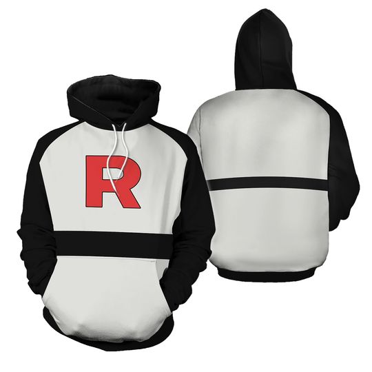 James Team Rocket Costume Hoodie, Cartoon Villain Cosplay Hoodie For Fans, Unisex Movie Love Hoodie For Men, Team Rocket Cosplay Hoodie