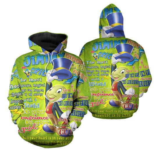 Jiminy Cricket Hoodie, Jiminy Cricket Pullover Hoodie, Jiminy Cricket Shirt, Mother's Day, Unisex Hoodie, Jiminy Cricket Gift