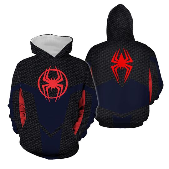 Miles Morales Spider-Man Across The Spider-Verse Halloween Costume Hoodie, Spiderman Halloween Costume Shirt, Spiderman 3D Cosplay Shirt