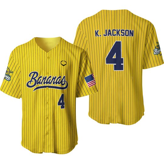 Savannah Bananas #4 KJ Jackson Baseball Jersey , Gift For Fan