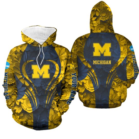 Personalized Michigan Hoodie Leggings, Wolverine Game Day Football 3D Hoodie Leggings