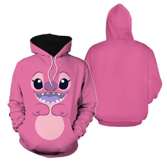 Angel 3D Hoodie Jogger Set, Lilo & Stitch Cosplay Costume, Halloween Cartoon Movie Hoodie