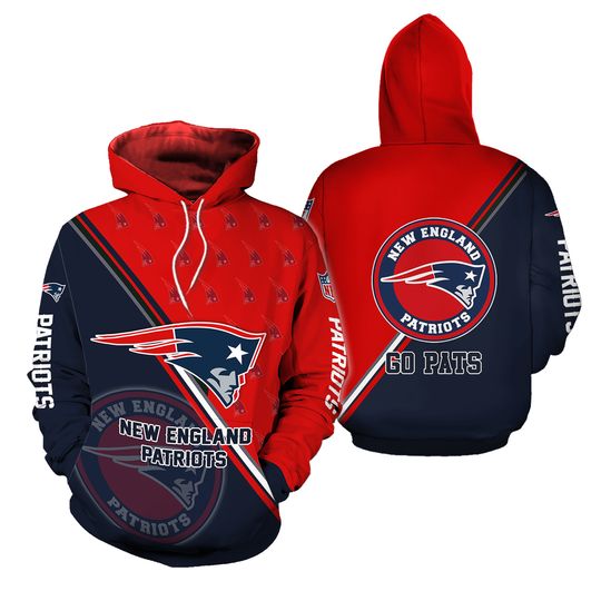 Patriots 3D design polyester pullover hoodie