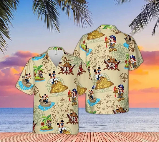 Discover Pirates Mickey Mouse Hawaiian Shirt, Disney Hawaii Holiday Beach Shirt
