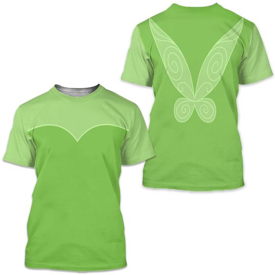 Tinker Bell Fairy Princess Cosplay Costume Christmas Green Tshirt 3D