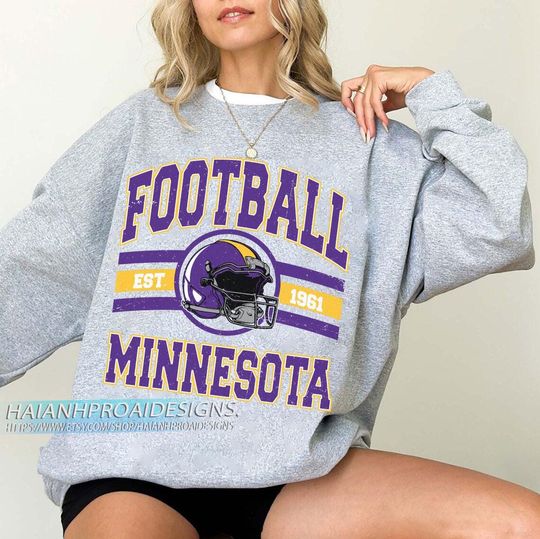 Discover Minnesota Football Vintage Sweatshirt, Retro Helmet Sweatshirt, Old School Football Game Day Sweatshirt