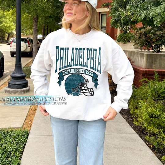 Discover Philadelphia Football Vintage Sweatshirt, Football Game Day Sweatshirt