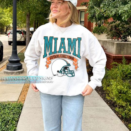 Discover Miami Football Vintage Sweatshirt, Football Game Day Sweatshirt