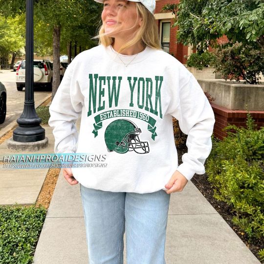 Discover New York Football Vintage Sweatshirt, Football Game Day Sweatshirt