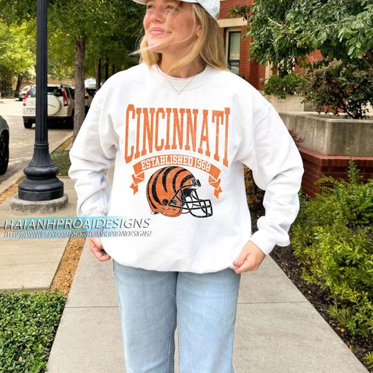 Discover Cincinnati Football Vintage Sweatshirt, Football Game Day Sweatshirt
