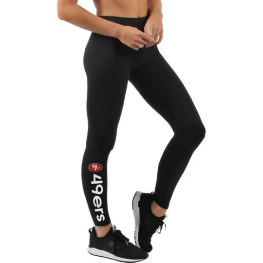 San Francisco Footballl Black Leggings with Team Name/Logo, Gift for Fan