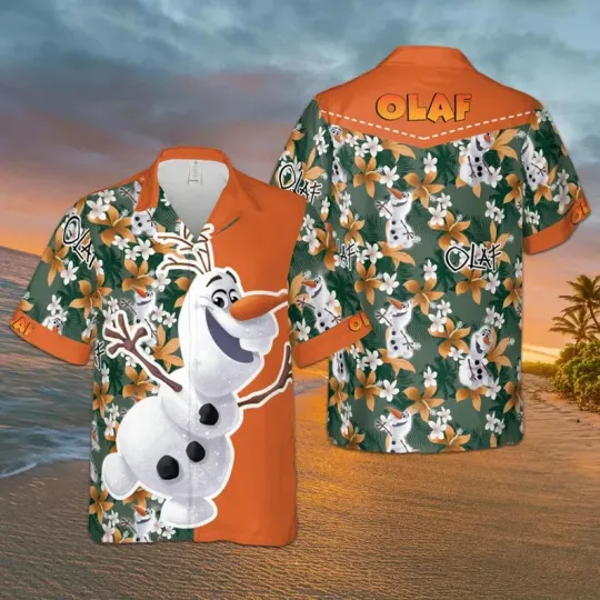 Discover Disney Olaf Tropical Summer Vacation Aloha Hawaiian Shirt