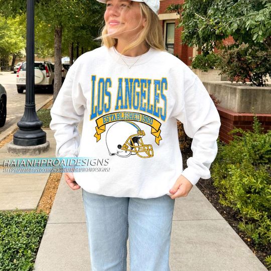 Discover Los Angeles Football Vintage Sweatshirt, Football Game Day Sweatshirt