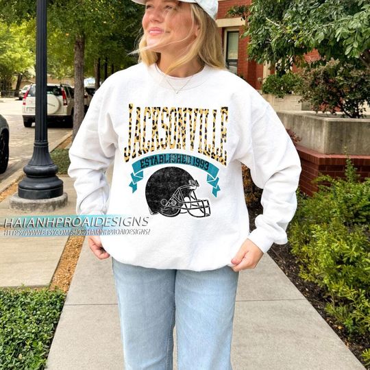 Discover Jacksonville Football Vintage Sweatshirt, Football Game Day Sweatshirt