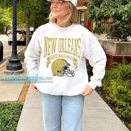 Discover New Orleans Football Vintage Sweatshirt, Football Game Day Sweatshirt