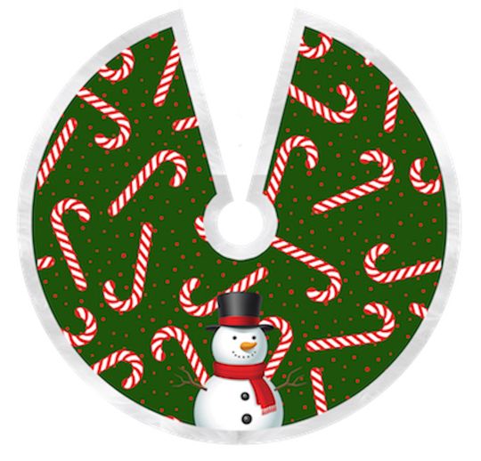 Discover Snowman and Candy Christmas Tree Skirt