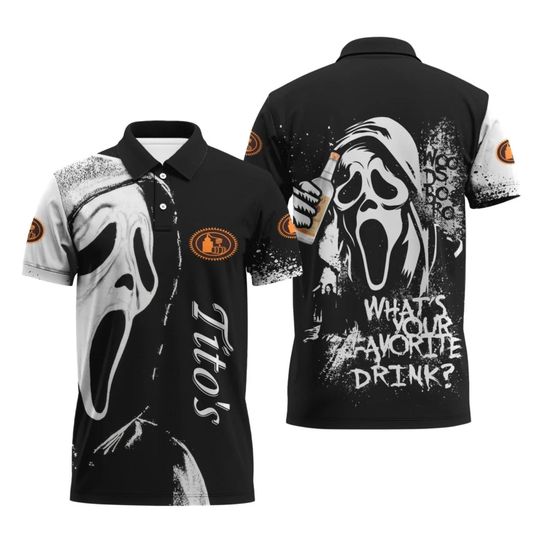 Ghost Face Scream Movie Polo Shirt: Tito Handmade Halloween Party Outfit