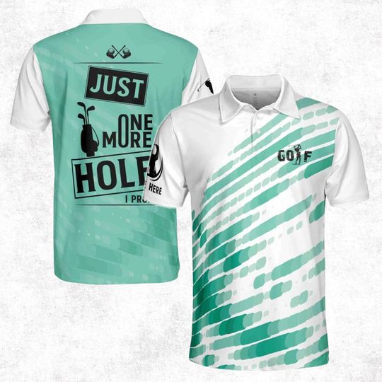 Discover Custom Name Funny Golf Just One More Hole Men's Polo Shirt