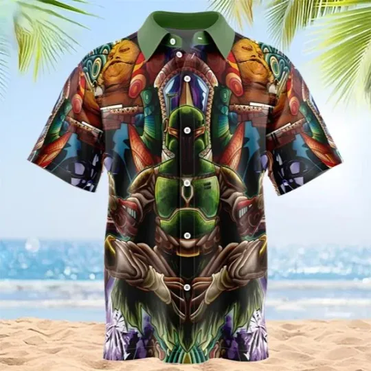 Discover Disney Star Wars Trippy Boba Fett Hawaiian Shirt