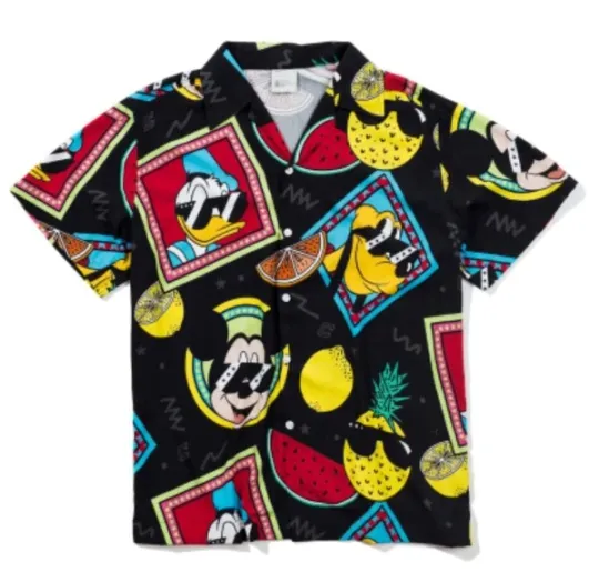 Discover Disney Mickey DELICIOUS Black Hawaiian Shirt